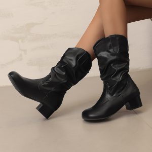 Fashion Ankle Boots for Women and Men PU Upper Rubber Sole