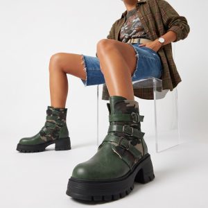 Deep Mouth High Heel Shoes with Hook-and-Loop Closure