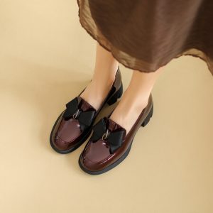 Deep Mouth Flat Shoes in Patent Leather