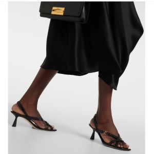 Elegant High Heel Open Toe Sandals with Cross Straps and Buckle